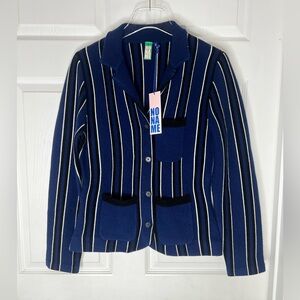 NWT No Name Marcella Striped Wool Cashmere Blend Blazer Sz S
